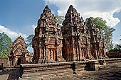 Banteay Srei temple - towers of the central sanctuary